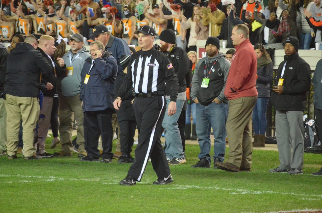Huntsville City Council president Mark Russell is long-time high school football official and was chosen for his sixth state championship game. (Photo by Gary McGriff/AHSAA)
