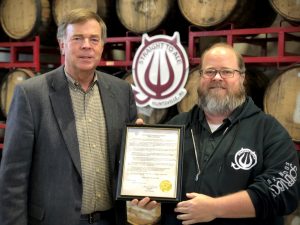 Mayor Tommy Battle and Straight to Ale co-founder Dan Perry