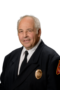 A portrait of fire chief Howard McFarlen