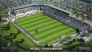 A rendering of Joe Davis Stadium as a soccer complex.