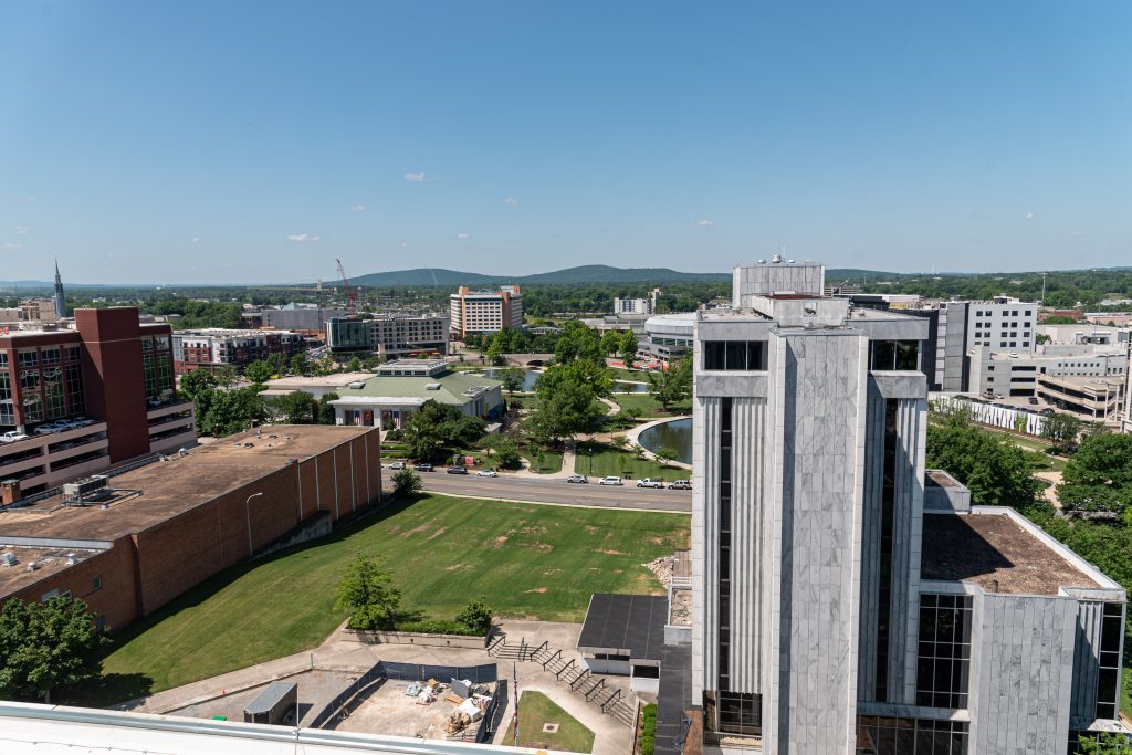 A shot of the old Huntsville City Hall as seen from the new City Hall.